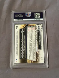 Topps Freddy Peralta #BP22 2025 Archives Sig Auto PSA 9 /30 Brewers 2017 Bowman - Image 2