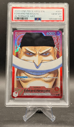 Edward Newgate OP02-001 Alt Art Leader PSA 10 Gem Mint One Piece OP02 2023 EN - Image 1