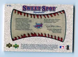 I777 TROY GLAUS AUTO 2001 UPPER DECK SWEET SPOT SIGNATURES ANGELS RARE SP - Image 2