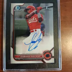 2022 Bowman Chrome Prospect Autographs Leonardo Balcazar Card SGC 9.5 AUTO 10 - Image 4
