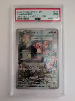 Pokemon TCG Obsidian Flames Charmander Card 044 Pokemon Center Stamped PSA 9 - Image 1