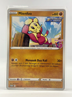 Pokemon Card Indonesia Mienfoo Gramedia Special Stamp Promo 084/S-P - Image 1