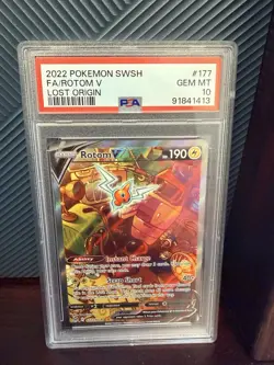Rotom v Lost Origin Alternate Art Holo Ultra Rare Card 177/196 PSA 10 - Image 1