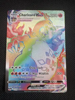 Pokemon TCG Charizard VMAX 074/073-RAINBOW/HOLO 2020 HP 330! Super Clean Card MT - Image 1