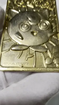 1999 Pokemon Gold Plated 23K JIGGLYPUFF Thick Heavy Trading Card Unique Collect - Image 2