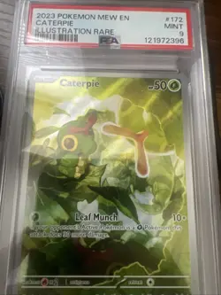Pokemon TCG Caterpie Holo Illustration Rare Card 172/165 PSA 9 - Image 1