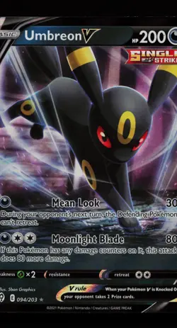 Umbreon V 094/203 Holo V Rare Evolving Skies Pokemon Cards - Image 1