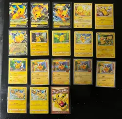 Pokemon TCG 18 Card Lot - ALL PIKACHU - V, EX, Pokemon Go, Commons, Holos - Image 1