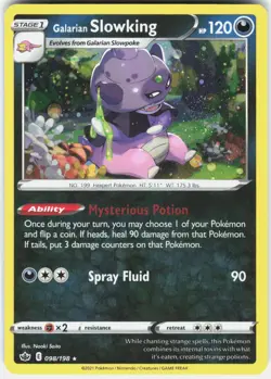 Galarian Slowking (Cosmos Holo) Holo Rare Misc Cards & Products 098/198 NM Swirl - Image 1