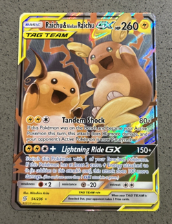 Raichu and Alolan Raichu EX Tag Team Unified Minds Pokemon Card - Image 2