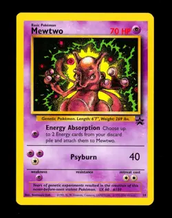 2000 Pokemon MEWTWO Black Star Promo Set NON HOLO Movie Edition Card #14 WotC - Image 1