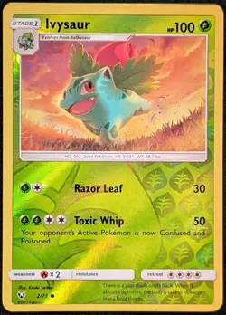 Ivysaur 2/73 Shining Legends Reverse Holo Pokemon Card MP - Image 1