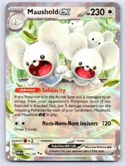 2023 POKEMON MAUSHOLD EX PARADOX RIFT 155/182 HOLO DOUBLE RARE NM - Image 1