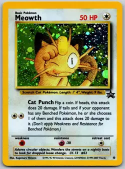 Pokemon TCG Meowth Holo Game Boy Black Star Promo 10 WOTC GB - Image 1