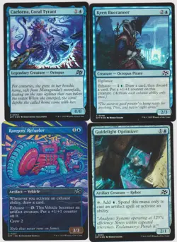 AETHERDRIFT BLUE-GREEN DECK-40 CARDS MTG MAGIC N-MINT UNPLAYED FOILS CREATURESA1 - Image 1