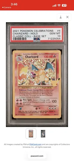 2021 POKEMON CELEBRATIONS CLASSIC COLLECTION #4 CHARIZARD-HOLO PSA 10 - Image 1