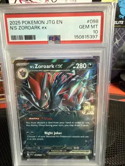2025 POKEMON JTG EN-JOURNEY TOGETHER #098 N'S ZOROARK EX PSA 10 - Image 1