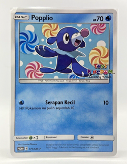 Special Pokemon TCG Indonesian Popplio Toys Kingdom Promo 171/SM-P - Near Mint - Image 1