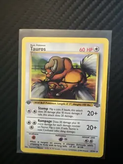 Tauros 47/64 Uncommon Jungle Pokemon 1st Edition LP - Image 1