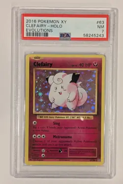 Clefairy Holo 63/108 Evolutions Pokemon PSA 7 - Image 1