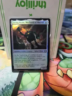NM Foil Living Brain, Mechanical Marvel, MTG, Marvel's Spider-Man, Magic, 167 - Image 1