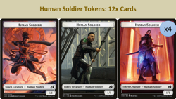 MTG Human Soldier Tokens 12x Cards (4 each art) Commander Ikoria -Magic Cards - Image 1