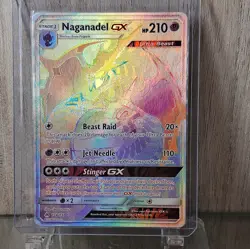 Pokemon Naganadel GX Full Art Holo Secret Rare 134/131 Crimson Invasion - Image 1