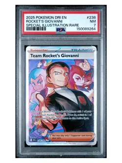 2025 POKEMON DRI SPECIAL ILLUSTRATION RARE #238 TEAM ROCKET'S GIOVANNI PSA 9 - Image 1