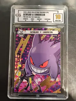 Pokemon Gengar & Umbreon TAG TEAM Pink Star Prism Holo Joker CG Pristine 10! - Image 1