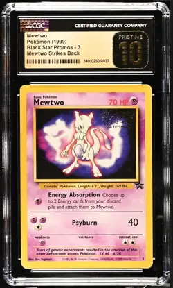 Mewtwo 3 - Pokemon Black Star Promos: Mewtwo Strikes Back CGC 10 PRISTINE - Image 1