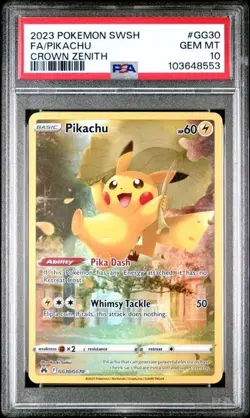 Pikachu GG30/GG70 - Pokemon SWSH Crown Zenith: Galarian Gallery PSA 10 Gem Mint - Image 1