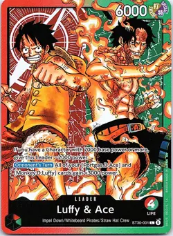 Luffy & Ace ST30-001 Leader Starter Deck EX: Luffy & Ace One Piece Foil NM - Image 1