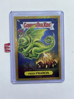 2025 Topps Garbage Pail Kids GPK 40th Fiery Francis 13/50 Fool's Gold #36a - Image 1