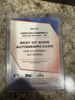 2025 Bowman's Best Kristian Campbell Auto Blue /150 Boston Red Sox RC - Image 2
