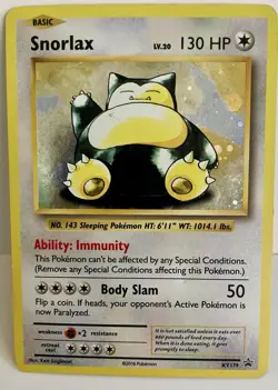 Pokemon TCG Snorlax XY Black Star Promo XY179 Cosmos Holo LP - Image 1
