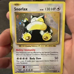 Pokemon TCG Snorlax 🌀SWIRL XY179 Cosmos Holo Promo XY Black Star Promos - LP - Image 2