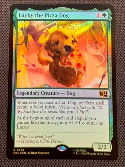 🌈 FOIL - Lucky the Pizza Dog - MTG Commander: Marvel Super Heroes - NM/M - Image 1