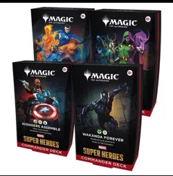 Magic MTG Marvel Super Heroes Commander Deck Case Set of 4 SEALED PRESALE - Image 1
