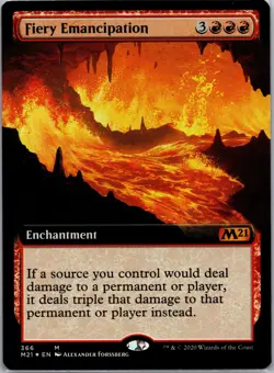 Mtg - Fiery Emancipation (Extended Art) - Core Set 2021 - Foil - #366 - NM - Image 1