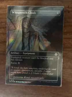 Whispersilk Cloak Borderless The Lost Caverns of Ixalan Foil MTG Plus Bonus Rare - Image 1