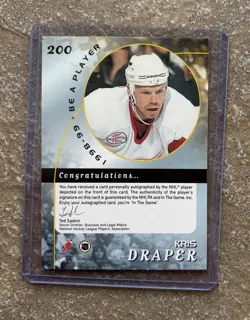 Kris Draper 1998-99 ITG Be A Player Auto #200 Detroit Red Wings - Image 3
