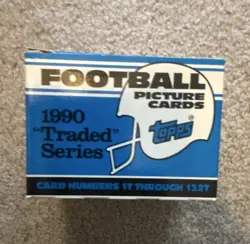 Topps 1990 NFL Football Traded Series Sealed Picture Cards Box #1T-132T - Image 1