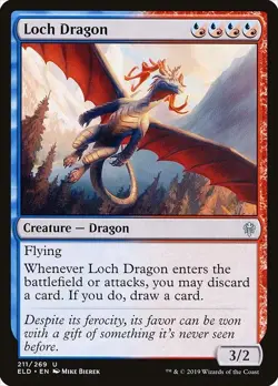 Loch Dragon 4x FOIL ELD MTG Throne of Eldraine Uncommon MINT blue red - Image 1