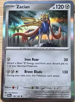 Zacian - 136/182 - Holo Rare - Paradox Rift - NM/M Pokemon Card - Image 1