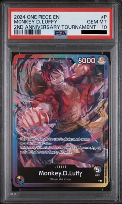 2024 ONE PIECE PROMOS P MONKEY D. LUFFY 2ND ANNIVERSARY TOURNAMENT PSA 10 - Image 1