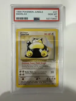 1999 Pokemon Jungle Snorlax #27 PSA 10 GEM MT - Image 1
