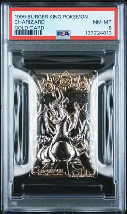 Charizard Pokemon Card Burger King 23K Gold Plated Promo Nintendo WOTC PSA 8 - Image 1