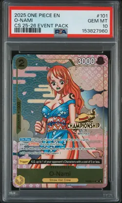 2025 ONE PIECE CHAMPIONSHIP 2025-26 EVENT PACK #101 O-NAMI PSA 10 - Image 1