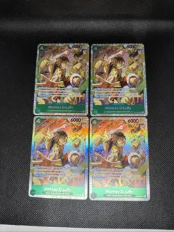 4x Monkey.D.Luffy ST30-012 SR - One Piece TCG English Playset Blue Green Luffy - Image 1