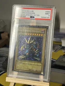 Tri-Horned Dragon LOB-000 Secret Rare 1st Edition PSA 9 Near Mint Yugioh - Image 3